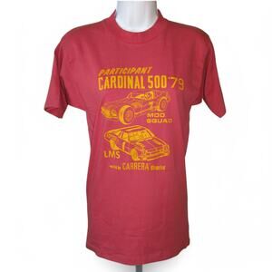 Cardinal 500 Racing T Shirt Auto Race Carrera Shocks Mod Squad Vintage 1970s